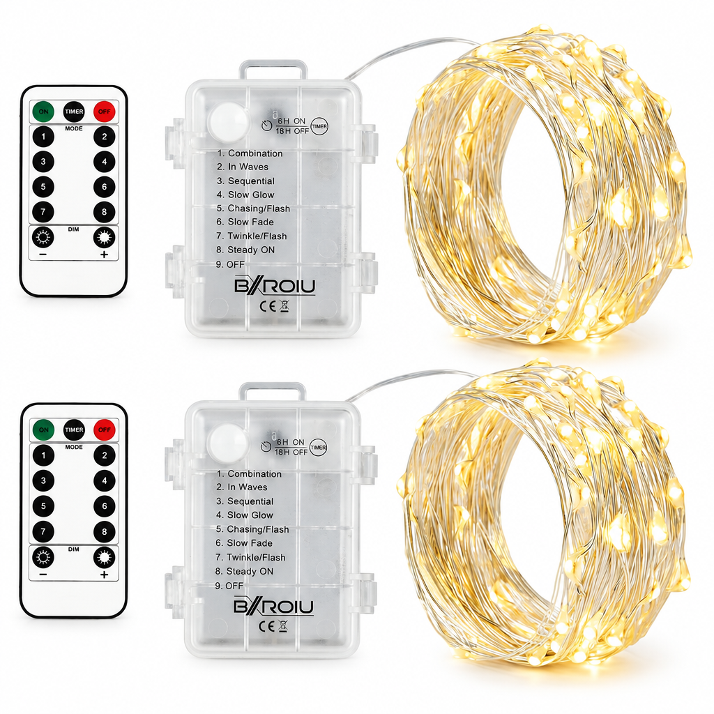 Battery Fairy Lights with Remote – 2 Pack, 16 ft — product