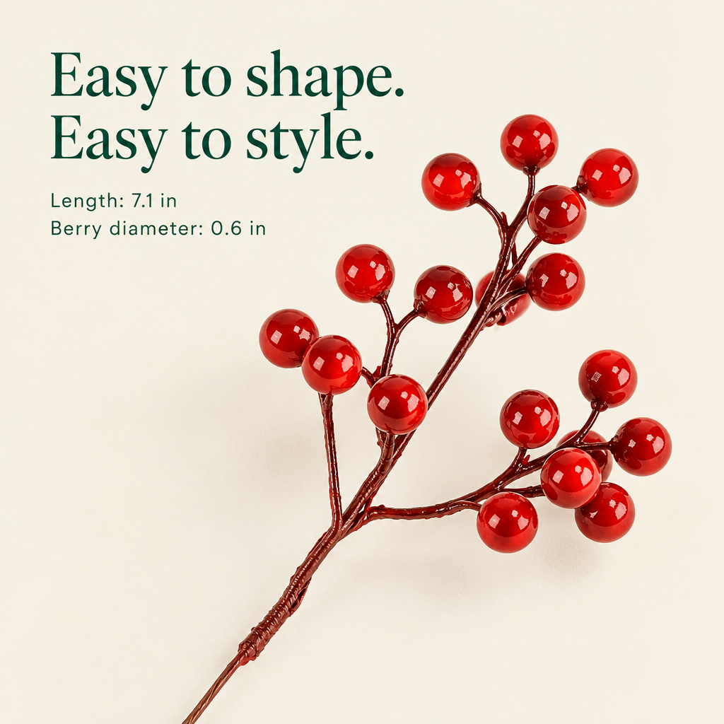 Red Berry Picks – 20 Pack, 7 in — details