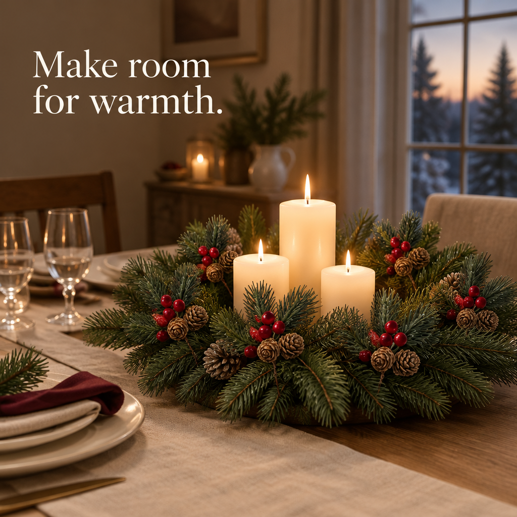 Pine Cone & Holly Berry Picks – 30 Pack — in use