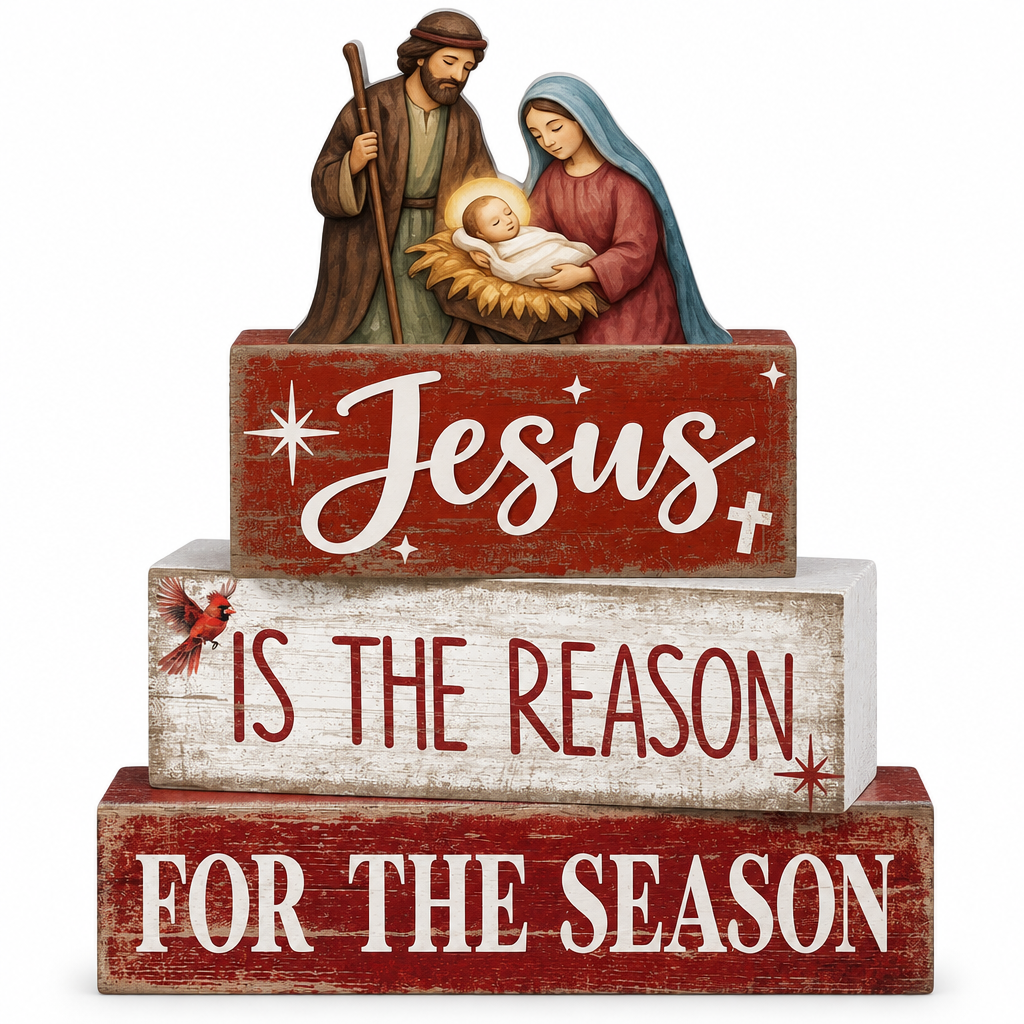 Nativity Book Stack with Baby Jesus – 4 Pieces — product