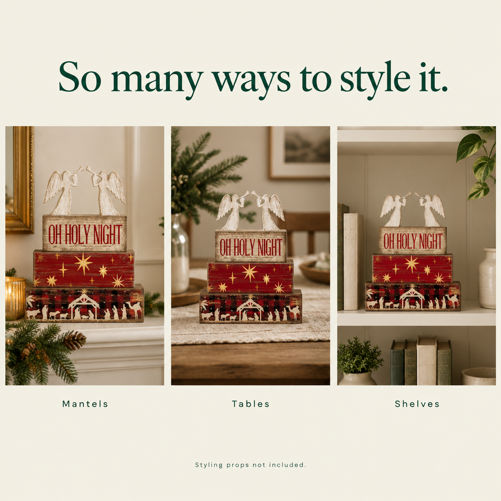 O Holy Night Angel Book Stack – 5 Pieces — styling ideas