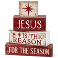Jesus Is the Reason Wooden Book Stack – 4 Pieces — product