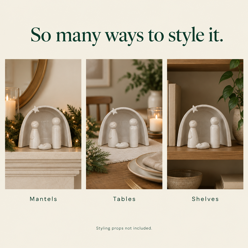 Modern Porcelain Nativity Set – 4 Pieces — styling ideas
