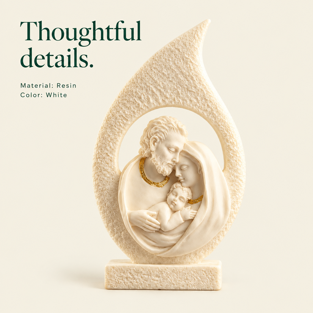 Holy Family Resin Figurine — details