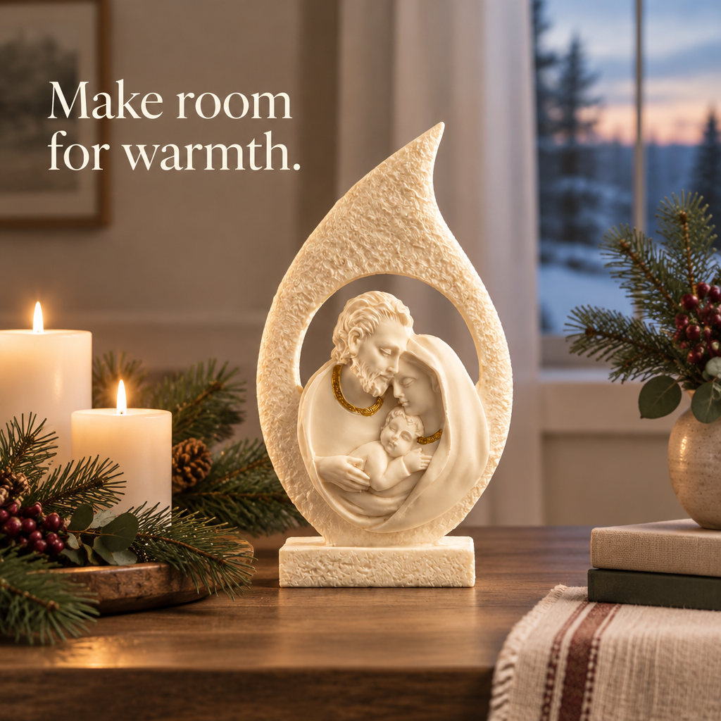 Holy Family Resin Figurine — in use
