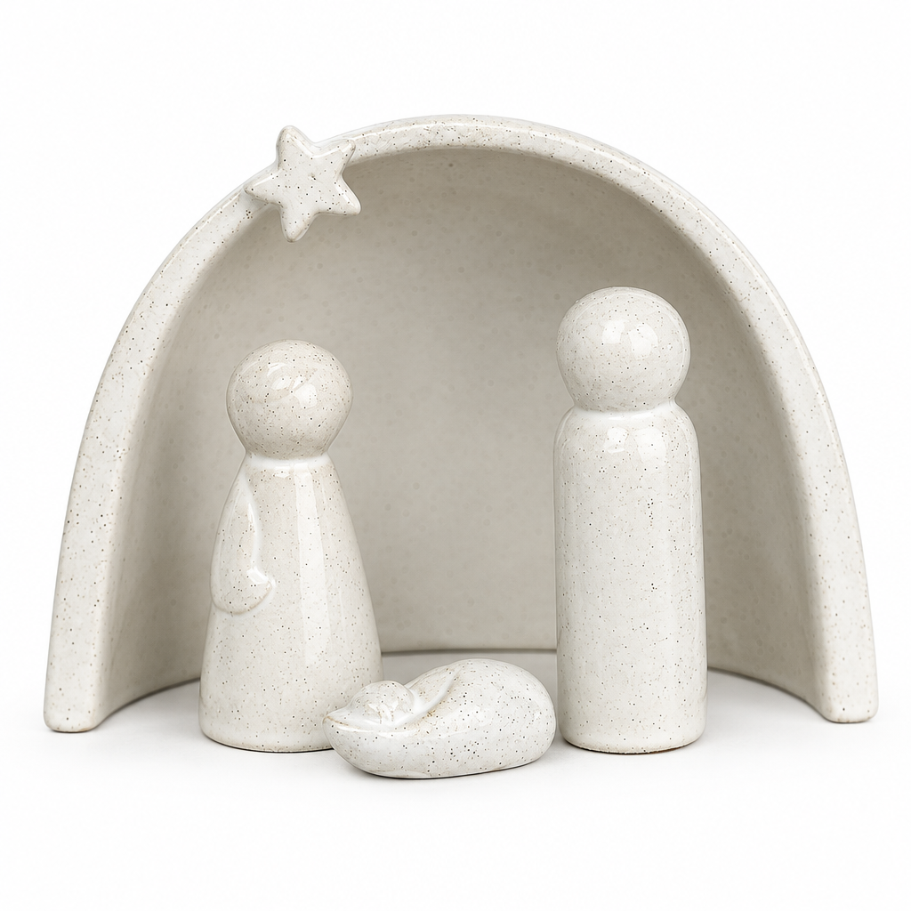 Modern Porcelain Nativity Set – 4 Pieces — product