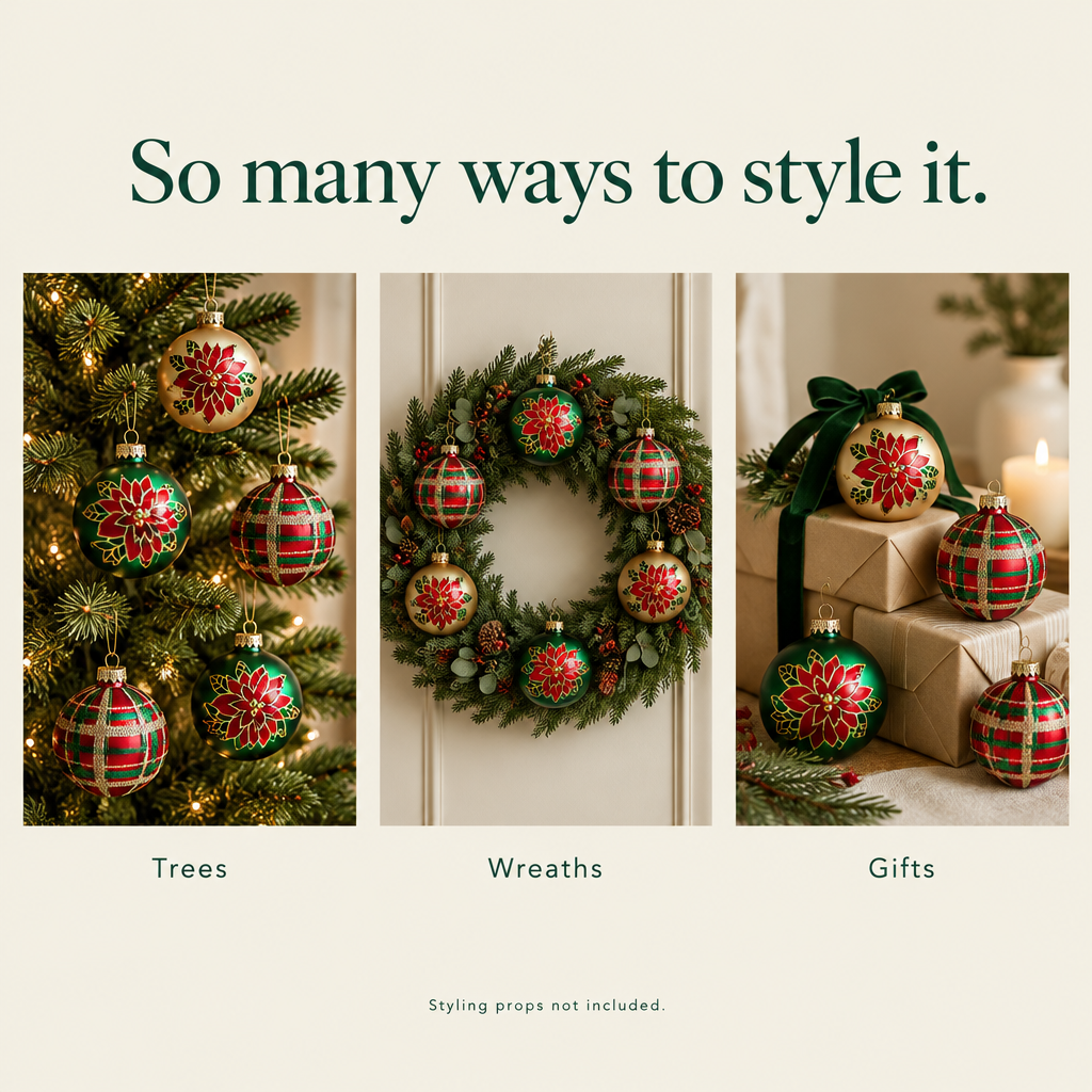 Painted Glass Ball Ornaments – 9 Pack — styling ideas