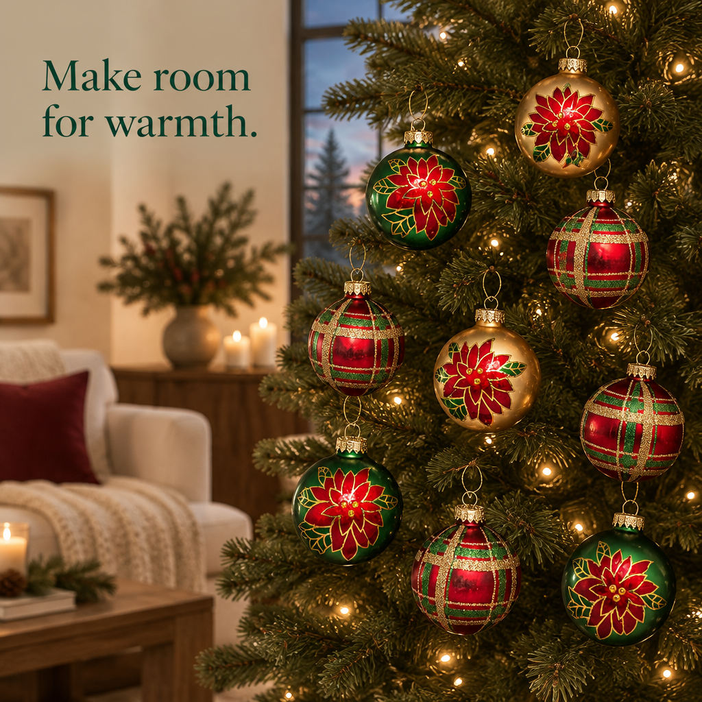 Painted Glass Ball Ornaments – 9 Pack — in use