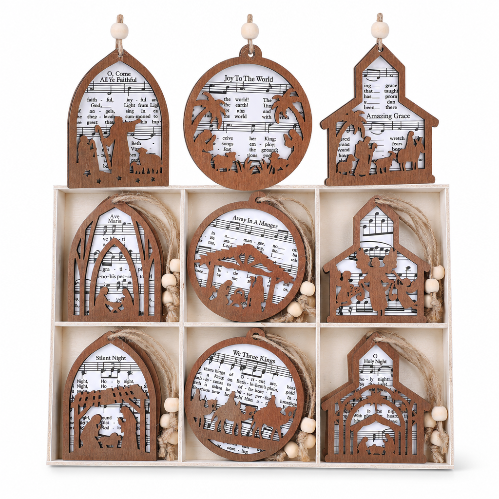 Sheet Music Nativity Ornaments – 18 Pack — product