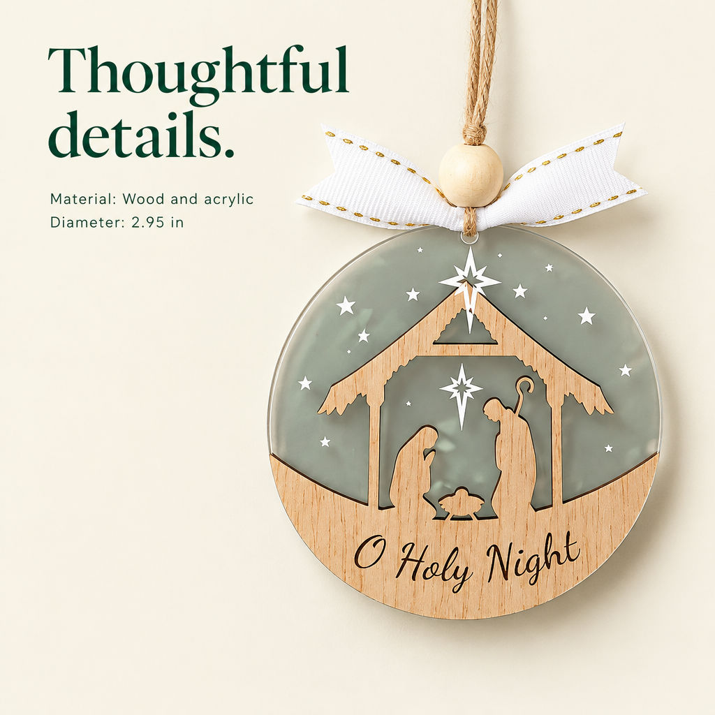 Clear Nativity Ornaments – 16 Pack — details