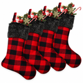 Buffalo Plaid Stockings with Faux Fur Cuff – 4 Pack, 18 in — product