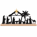 Metal Nativity Silhouette with Wood Base — product
