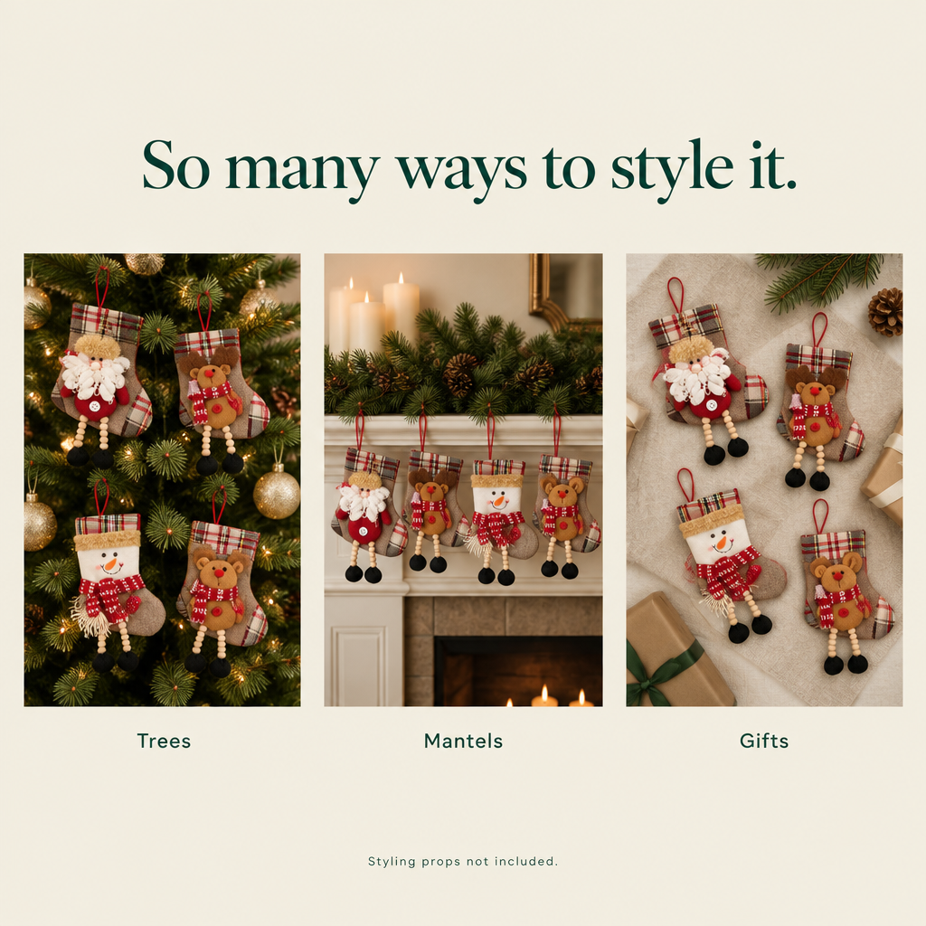 Mini 3D Burlap Stockings – 12 Pack — styling ideas