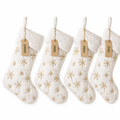 White Faux Fur Snowflake Stockings – 3 Pack — product