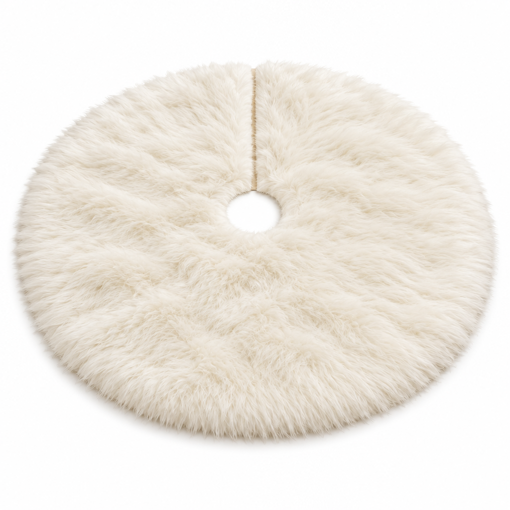 White Faux Fur Tree Skirt – 48 in — product