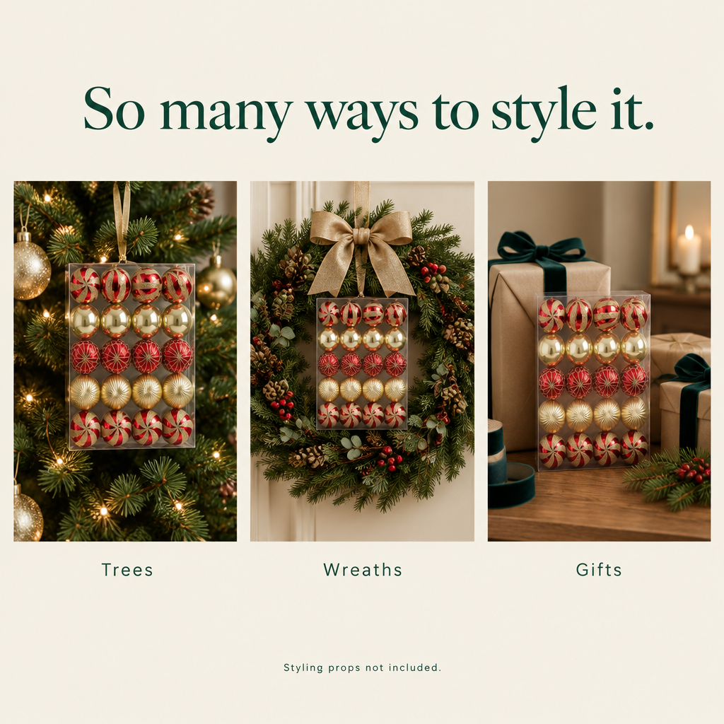 Red & Gold Ball Ornaments – 30 Pack — styling ideas