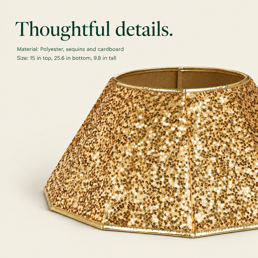 Gold Sequin Tree Collar — details