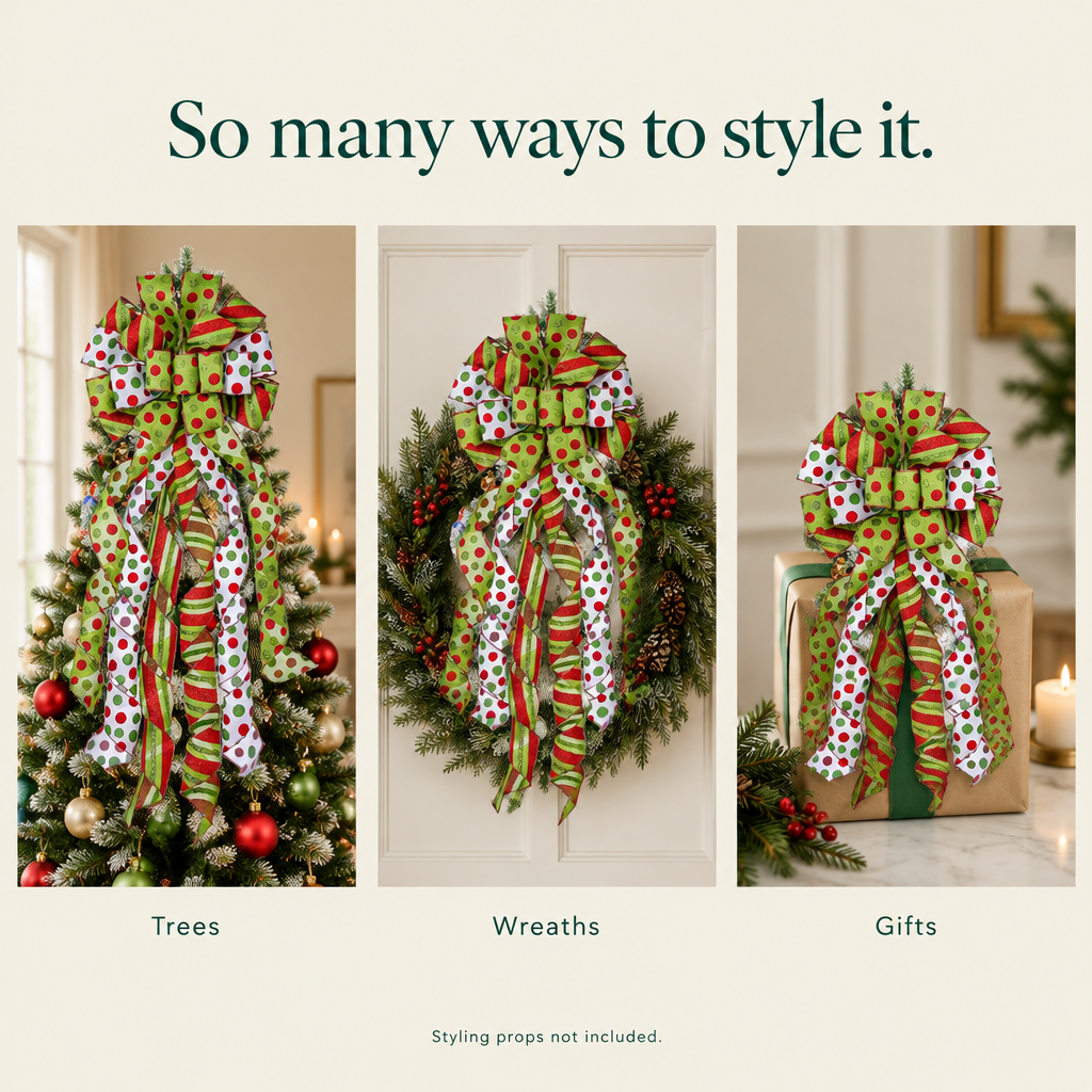 Large Bow Tree Topper — styling ideas