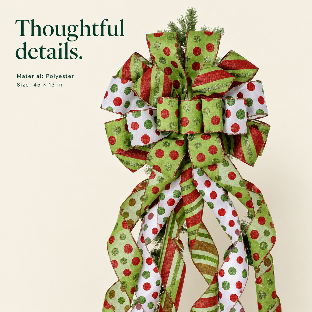Large Bow Tree Topper — details