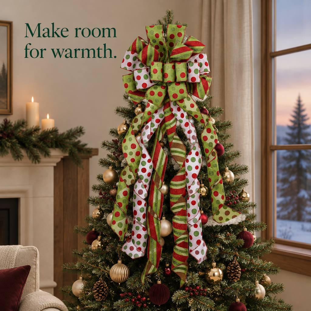 Large Bow Tree Topper — in use