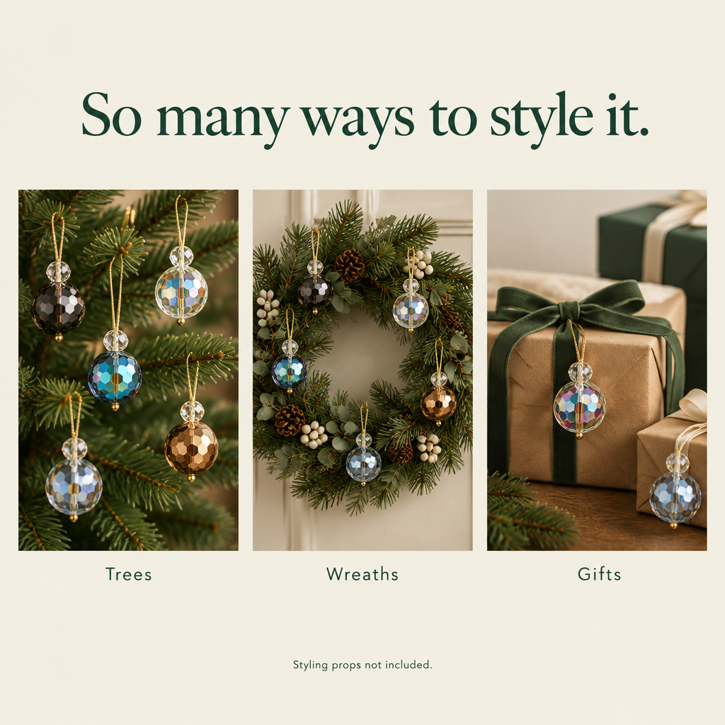 Mini Crystal Glass Ball Ornaments – 12 Pack — styling ideas