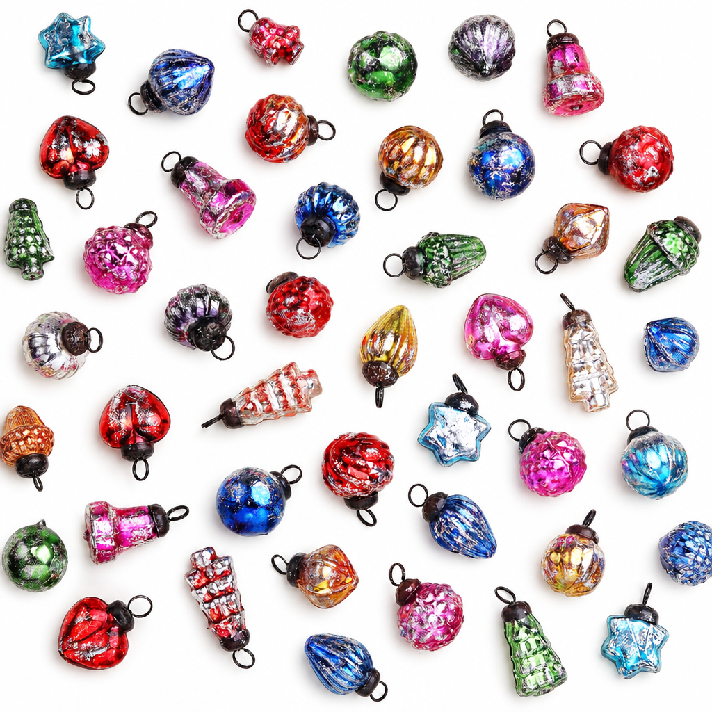 Vintage Distressed Glass Ornaments – 25 Pack — product