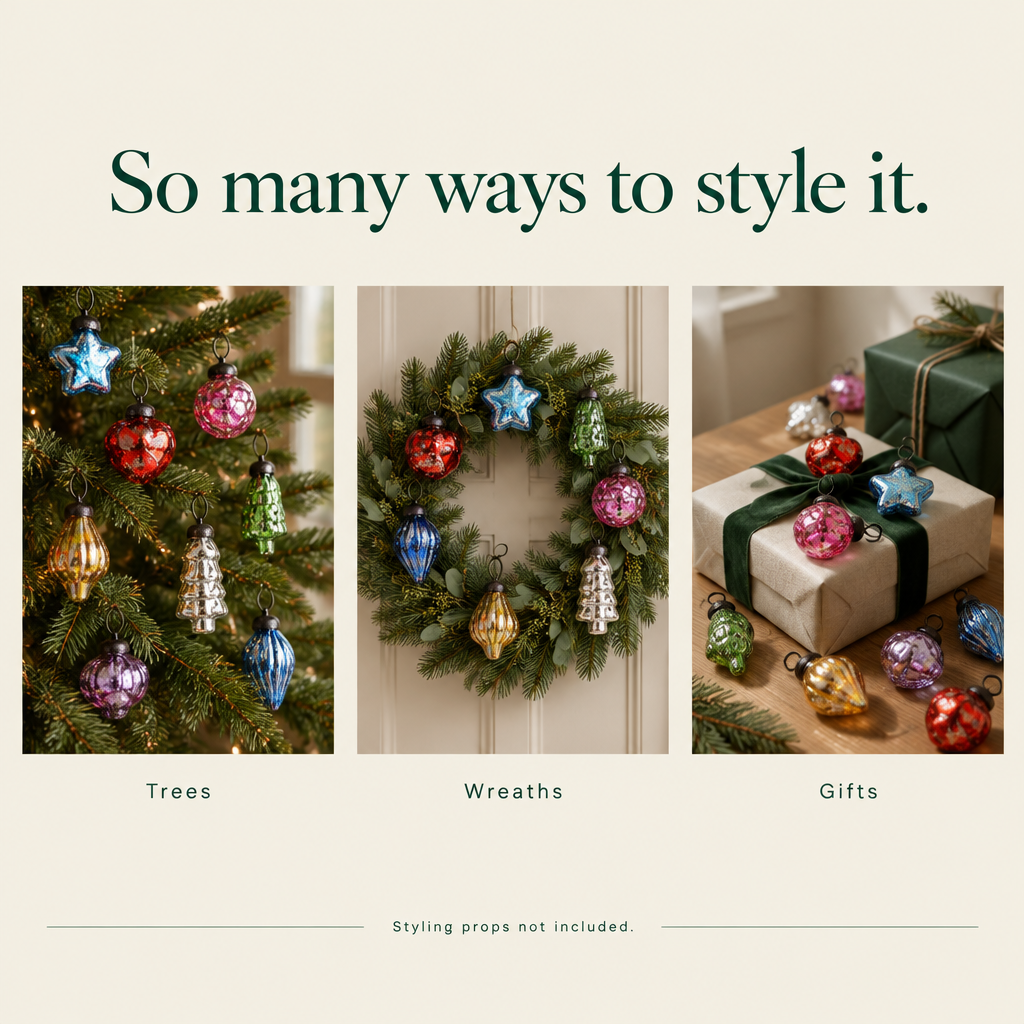 Vintage Distressed Glass Ornaments – 25 Pack — styling ideas