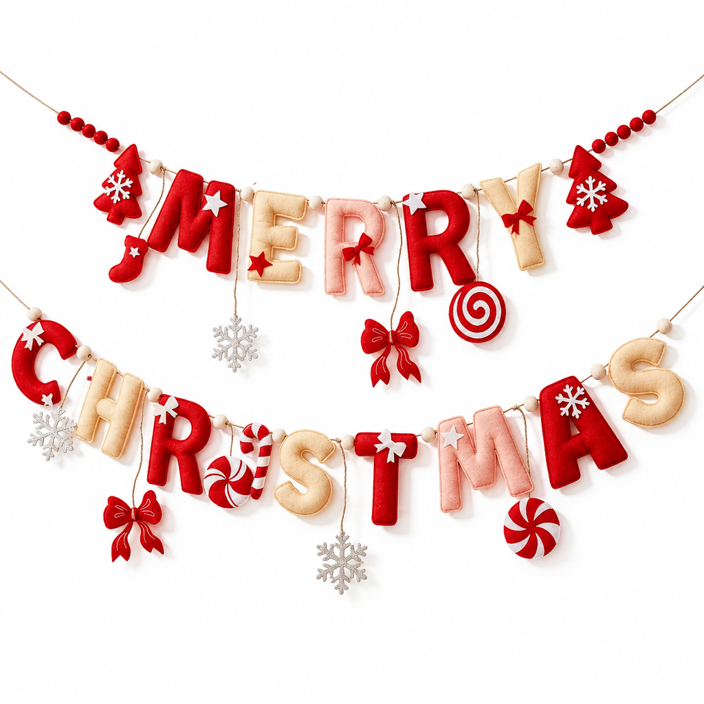 Merry Christmas Felt Letter Garland — product