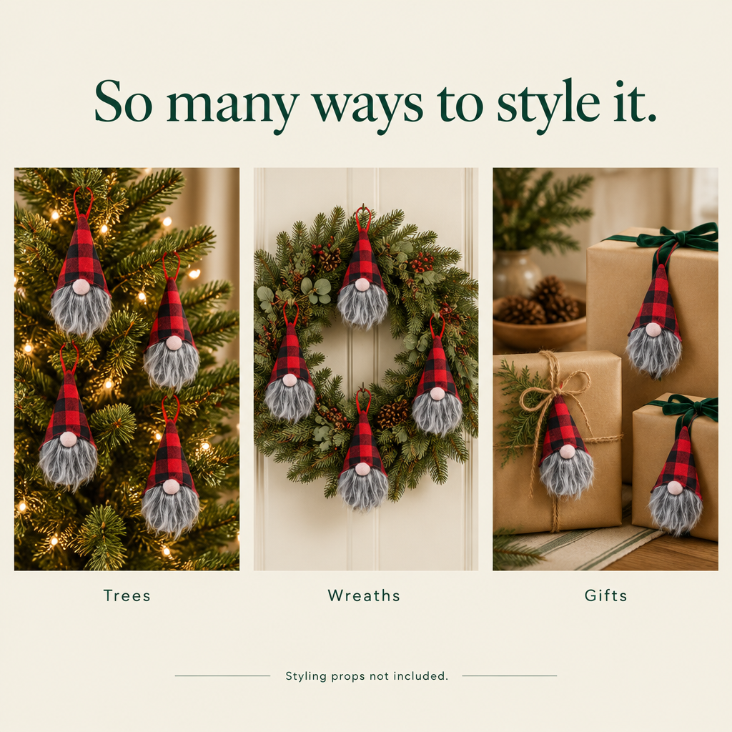 Plush Tomte Gnome Ornaments – 8 Pack — styling ideas