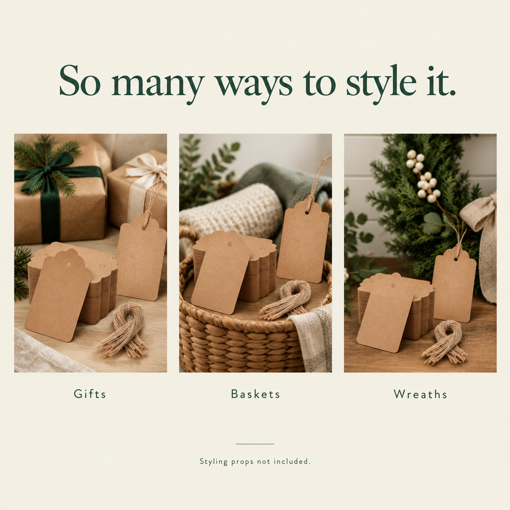Kraft Gift Tags with Twine – 100 Pack — styling ideas