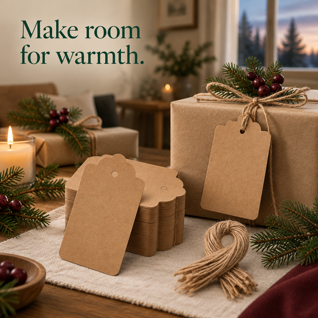 Kraft Gift Tags with Twine – 100 Pack — in use