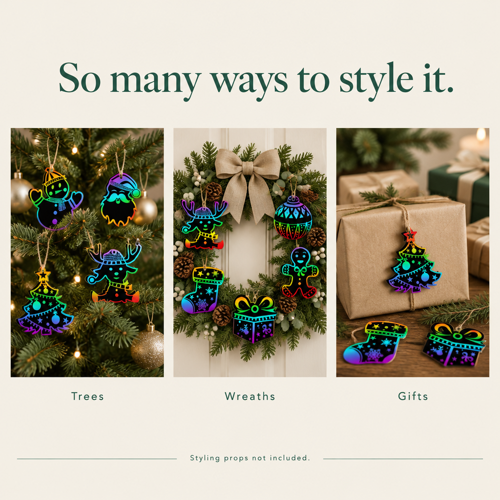 Scratch Art Ornament Craft Kit – 72 Pack — styling ideas