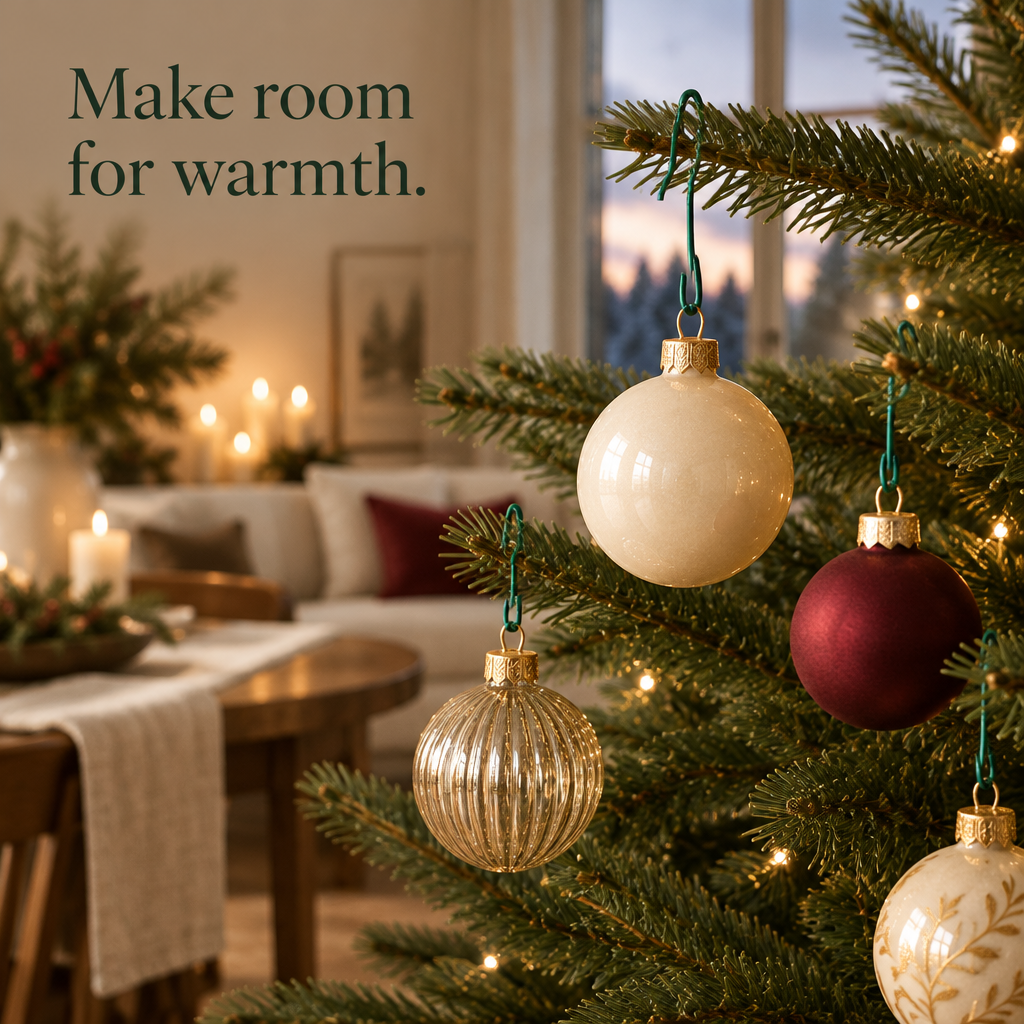 Green Ornament Hooks – 300 Pack — in use