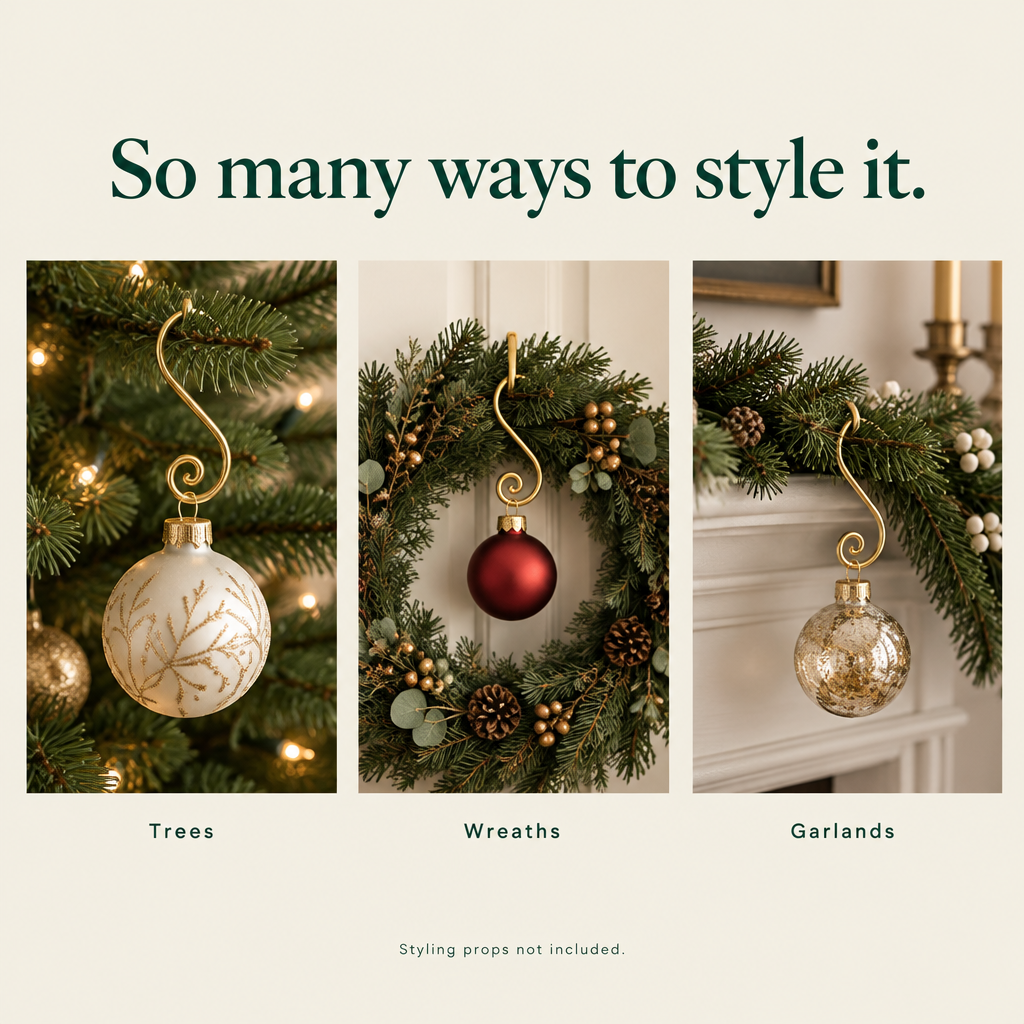 Gold S-Hook Ornament Hangers – 120 Pack — styling ideas