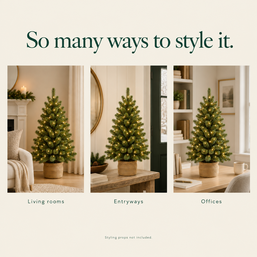 Pre-Lit Mini Pine Christmas Tree – 3 ft — possibilities