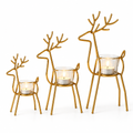 Gold Wire Reindeer Tealight Holders – Set of 3 — product