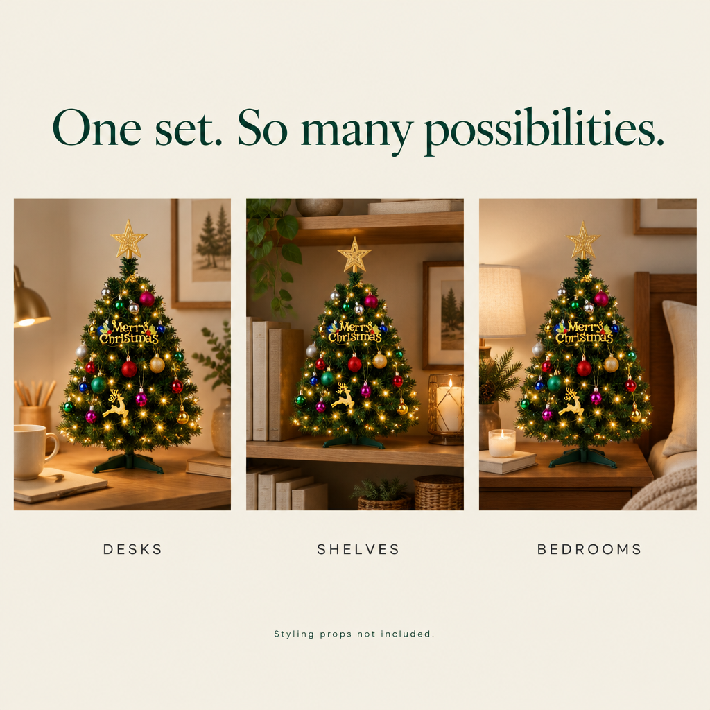 Mini Tabletop Christmas Tree with Lights – 2 ft — possibilities