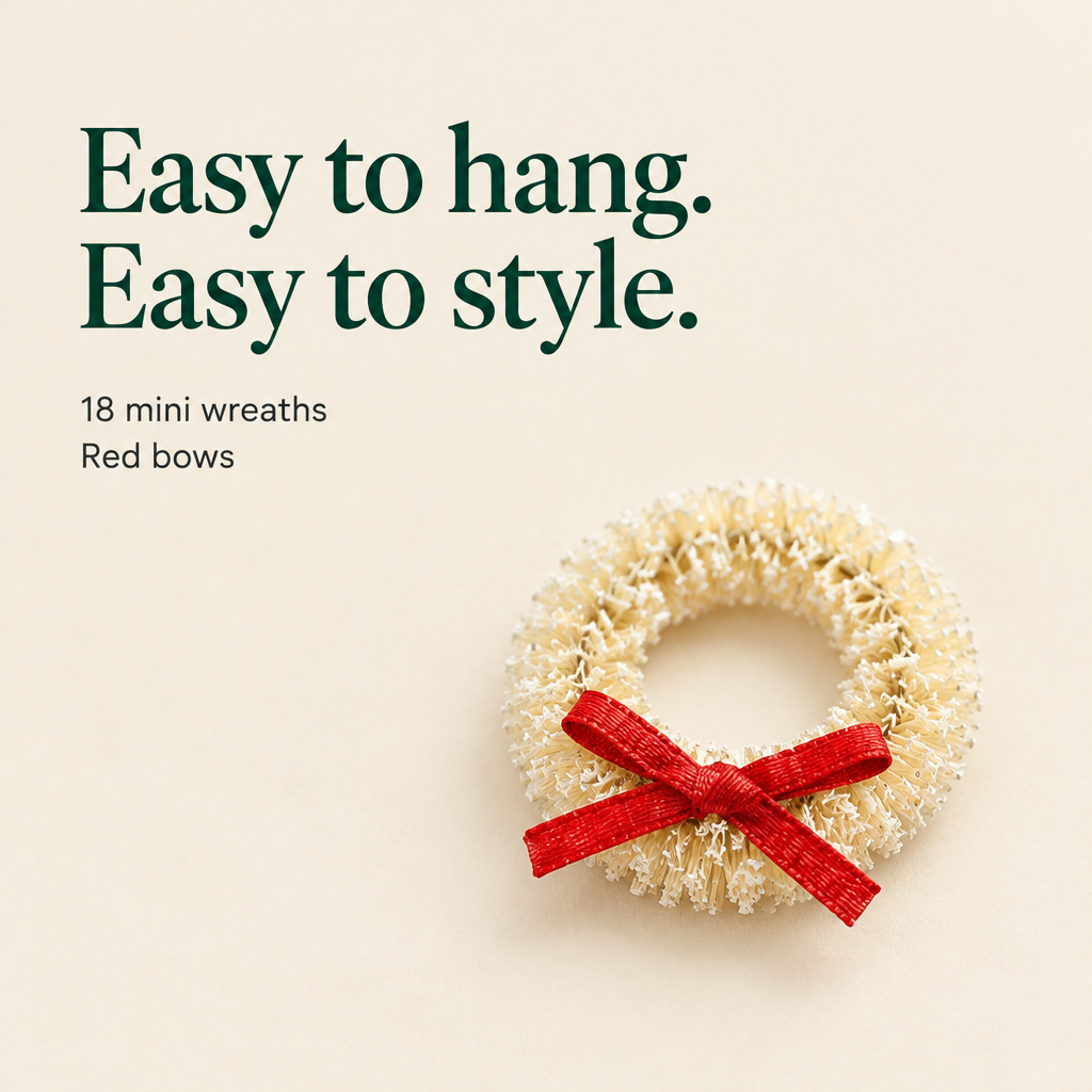 Miniature Sisal Wreaths – 18 Pieces — details