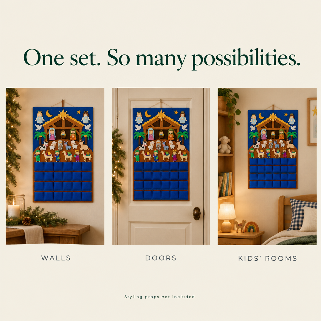 Nativity Felt Advent Calendar – 24 Pockets — possibilities