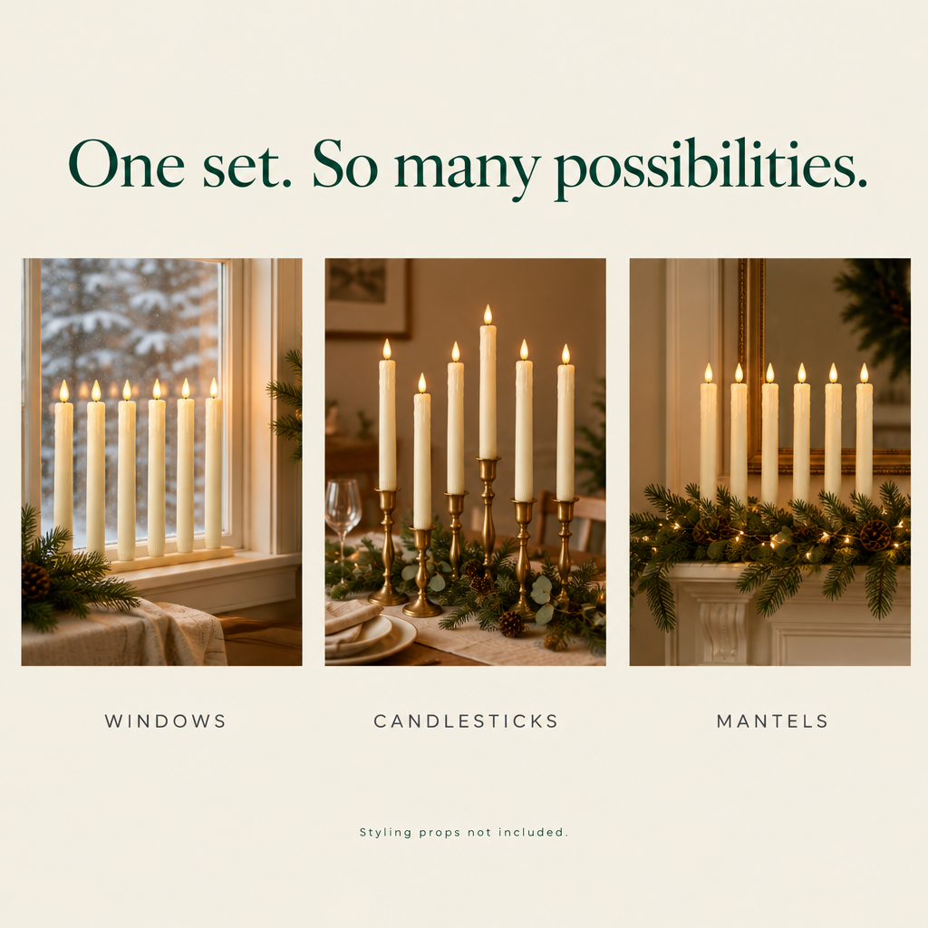 Real Wax Flameless Taper Candles with Remote – 6 Pack, 9.6 in — possibilities