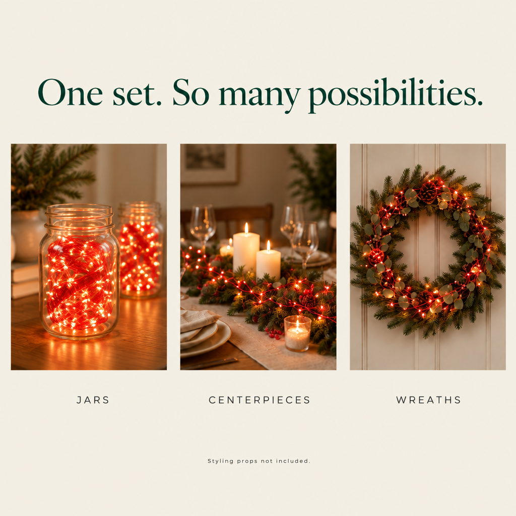 Red Fairy Lights – 8 Pack, 7 ft, 20 LEDs — possibilities