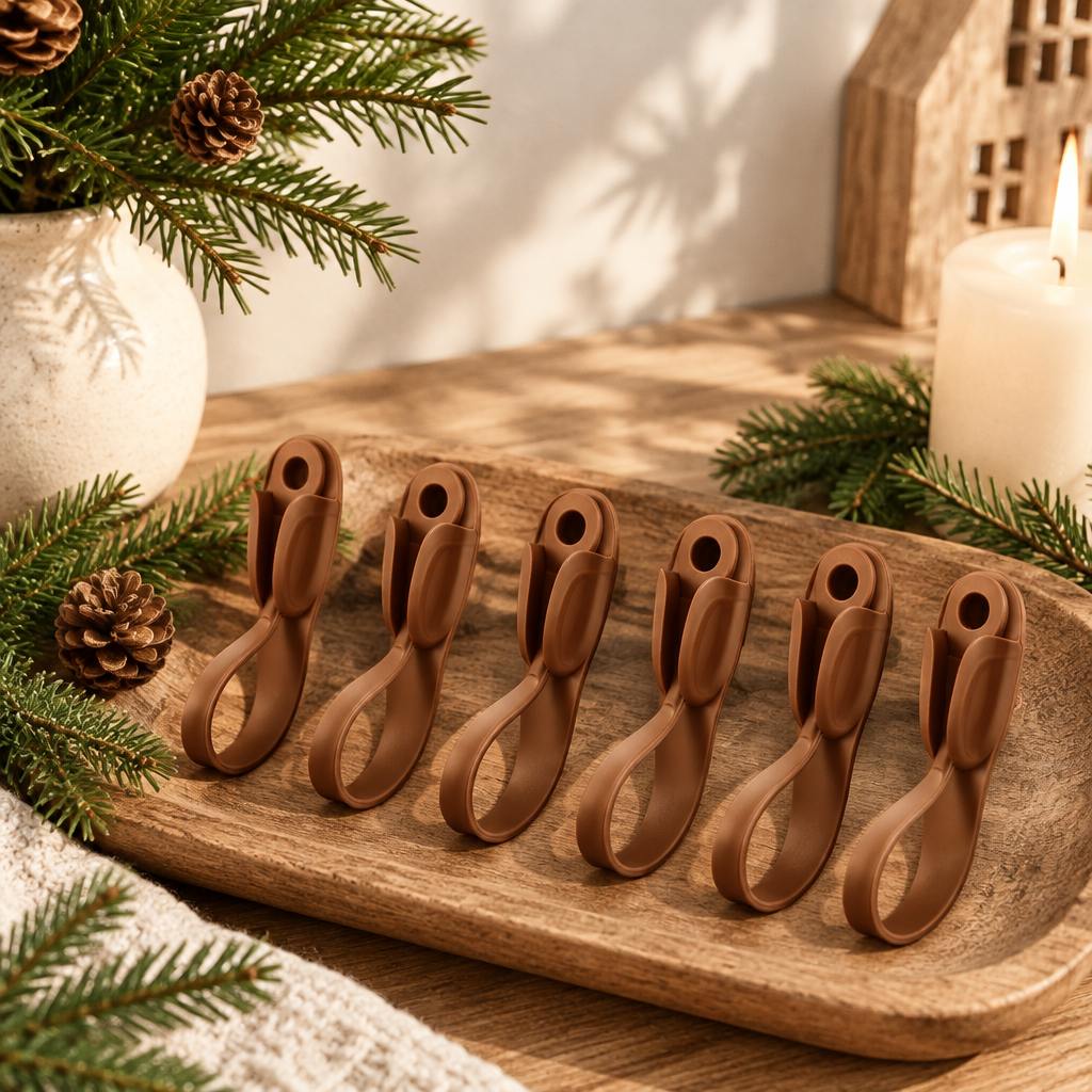Brown Christmas Garland Hangers – 6 Pack