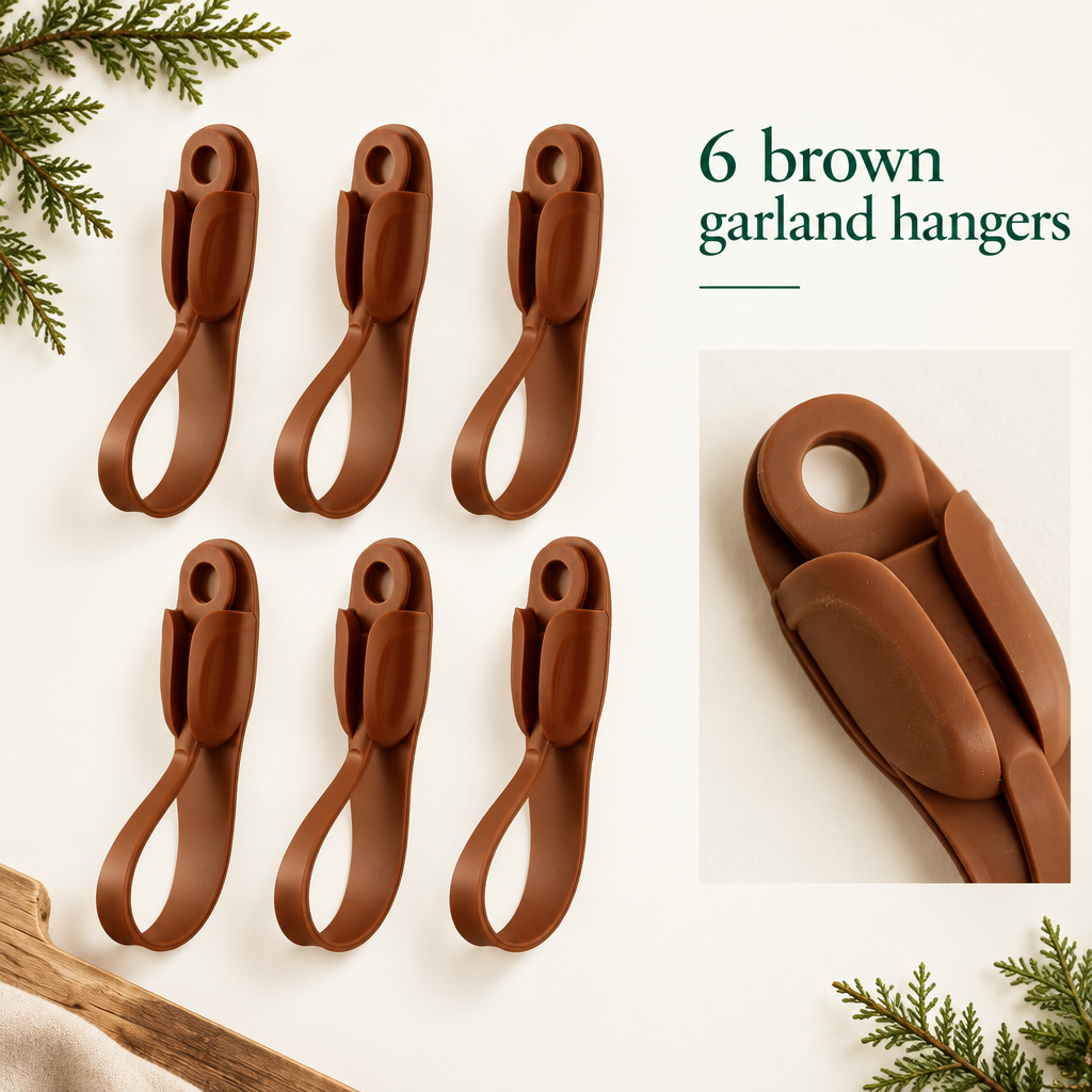 Brown Christmas Garland Hangers – 6 Pack