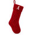 Red Knit Christmas Stocking with Initial A – 18 in