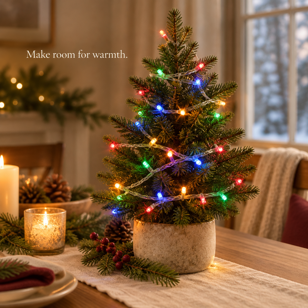 Multicolor Battery Christmas Lights – 13 ft, 40 LEDs — in use