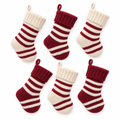 Mini Knit Stockings – 6 Pack, 9 in, Burgundy & Cream — product