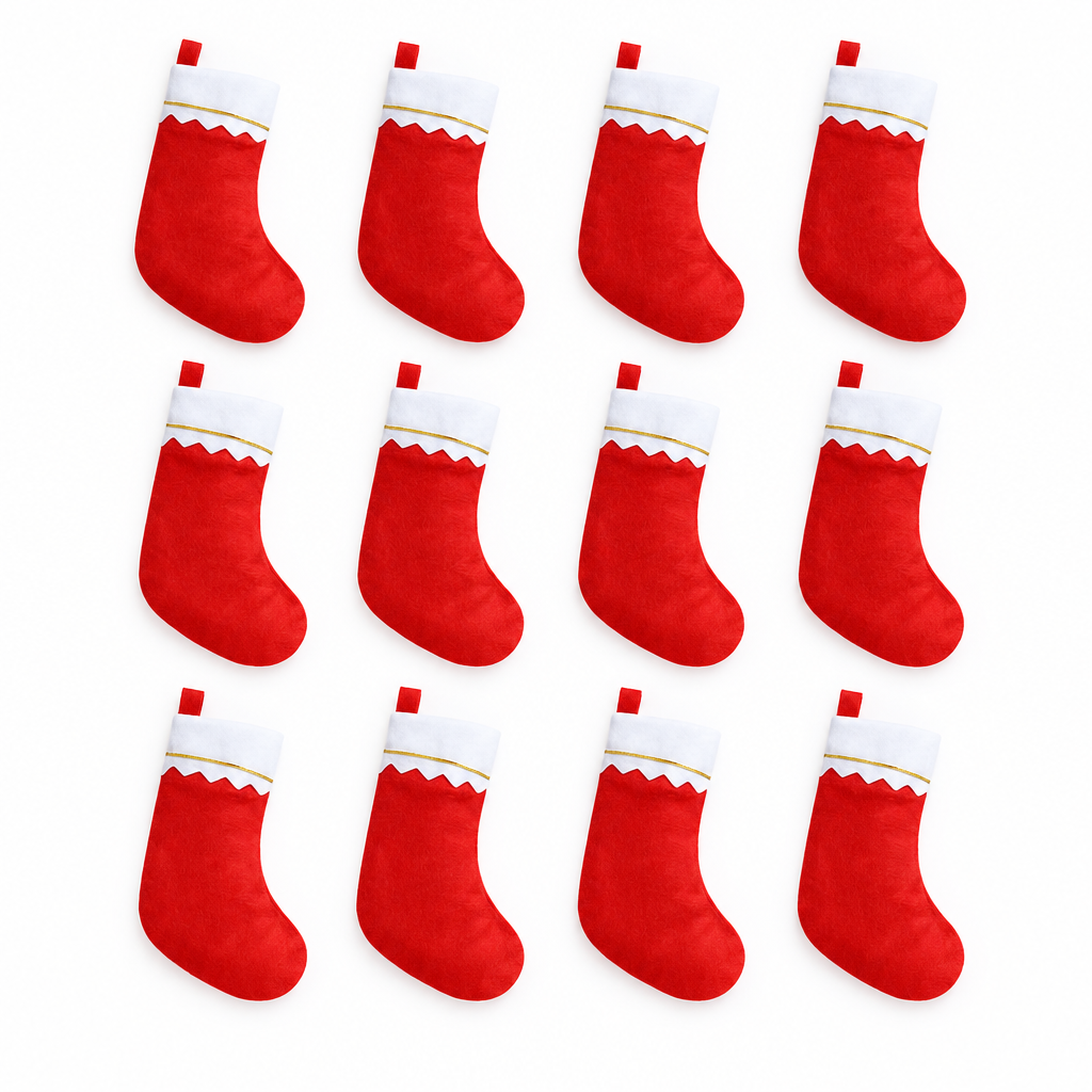 Red Felt Christmas Stockings – 12 Pack, 15 in — product
