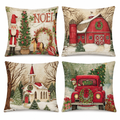 Christmas Linen Pillow Covers – Set of 4, 18 × 18 in — product