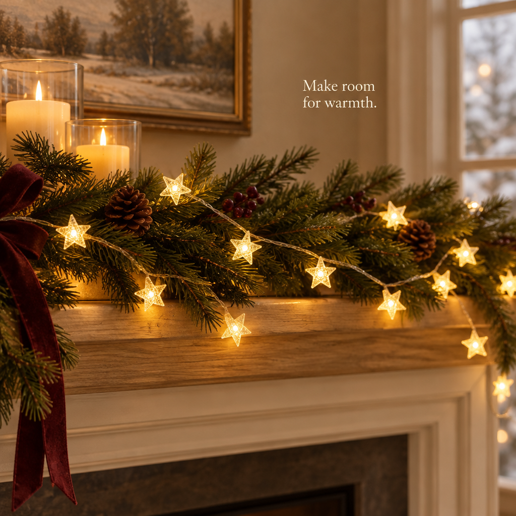 Star String Lights – 10 ft, 20 LEDs — in use