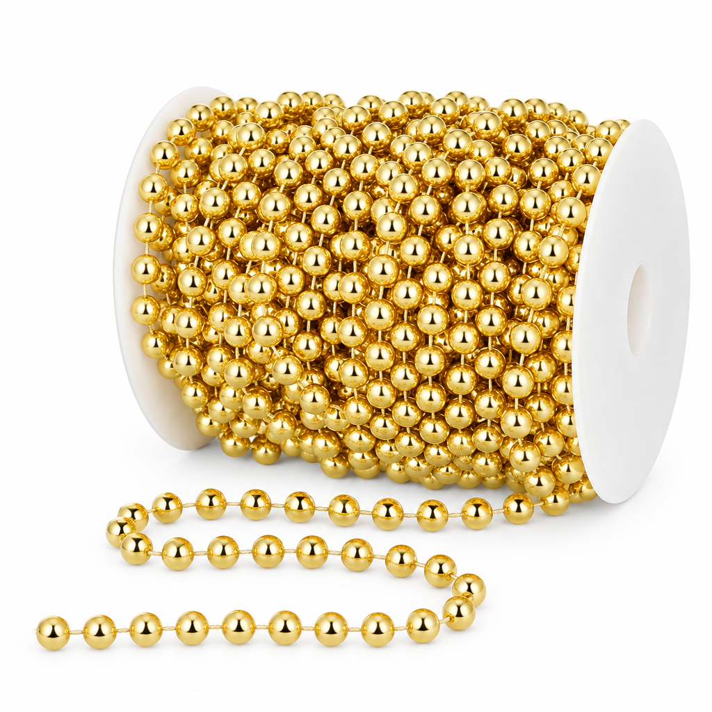Gold Faux Pearl Bead Garland – 50 ft — product